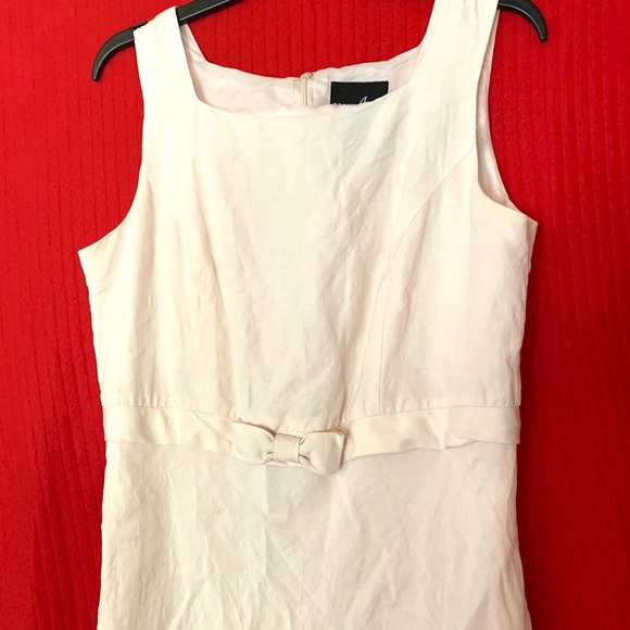 Vintage Pink Linen Midi Dress Size 14 - Picture 5 of 14